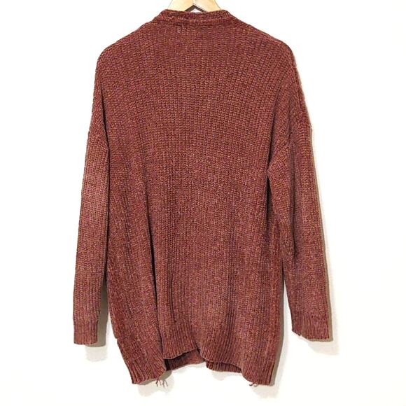 Jodifl dusty rose soft chenille knit oversized cardigan - Picture 2 of 5